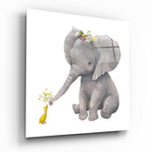 Elephant and Duck Glass Wall Art.