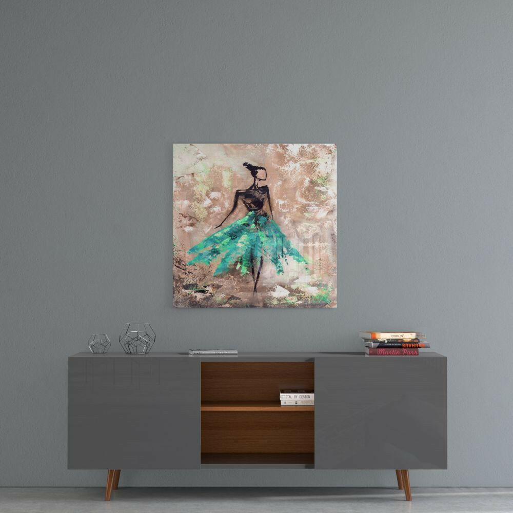 Female (Green) Glass Wall Art.