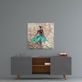 Female (Green) Glass Wall Art.