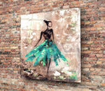 Female (Green) Glass Wall Art.