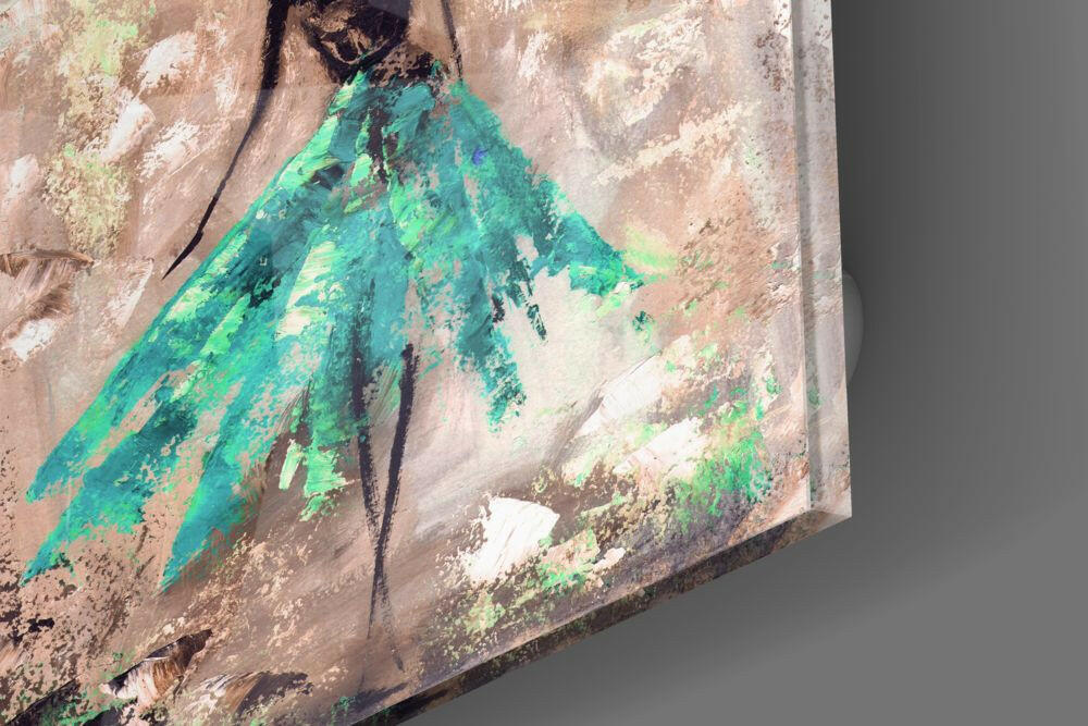 Female (Green) Glass Wall Art.