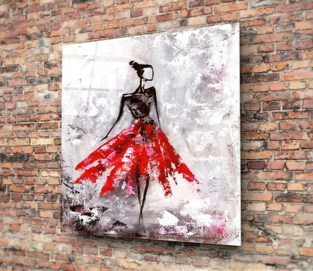 Female (Red) Glass Wall Art.
