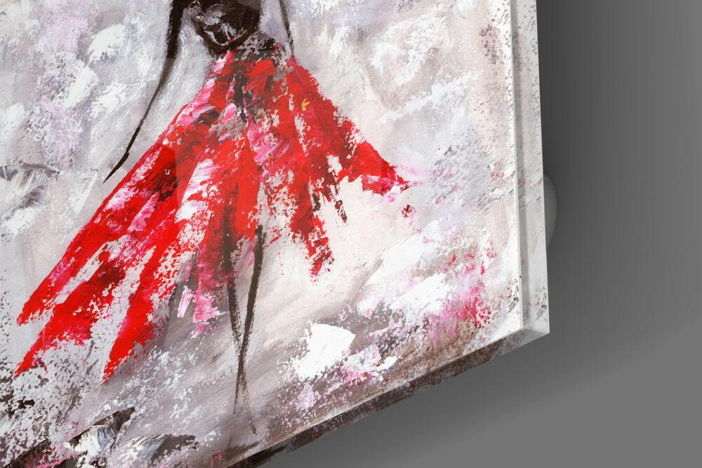 Female (Red) Glass Wall Art.