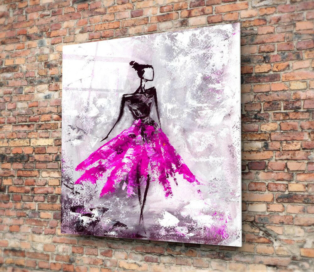 Woman (Pink) Glass Wall Art.