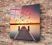 Red Dock Glass Wall Art.