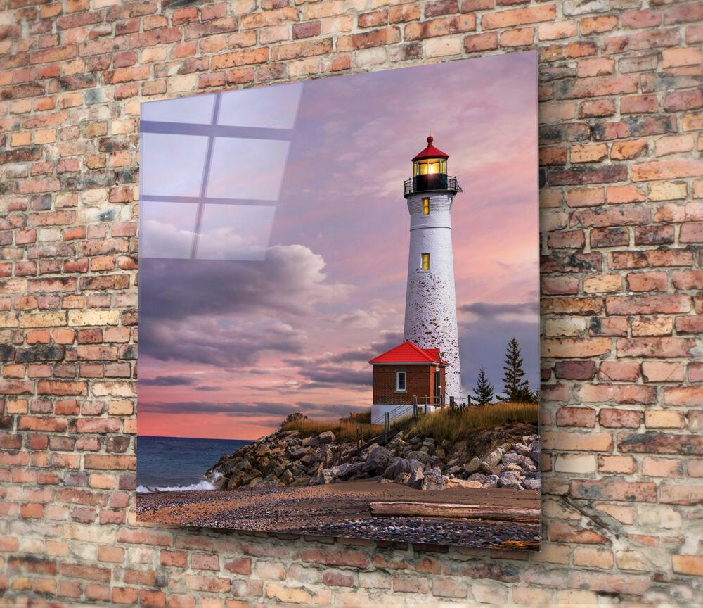 Lighthouse Glass Wall Art.