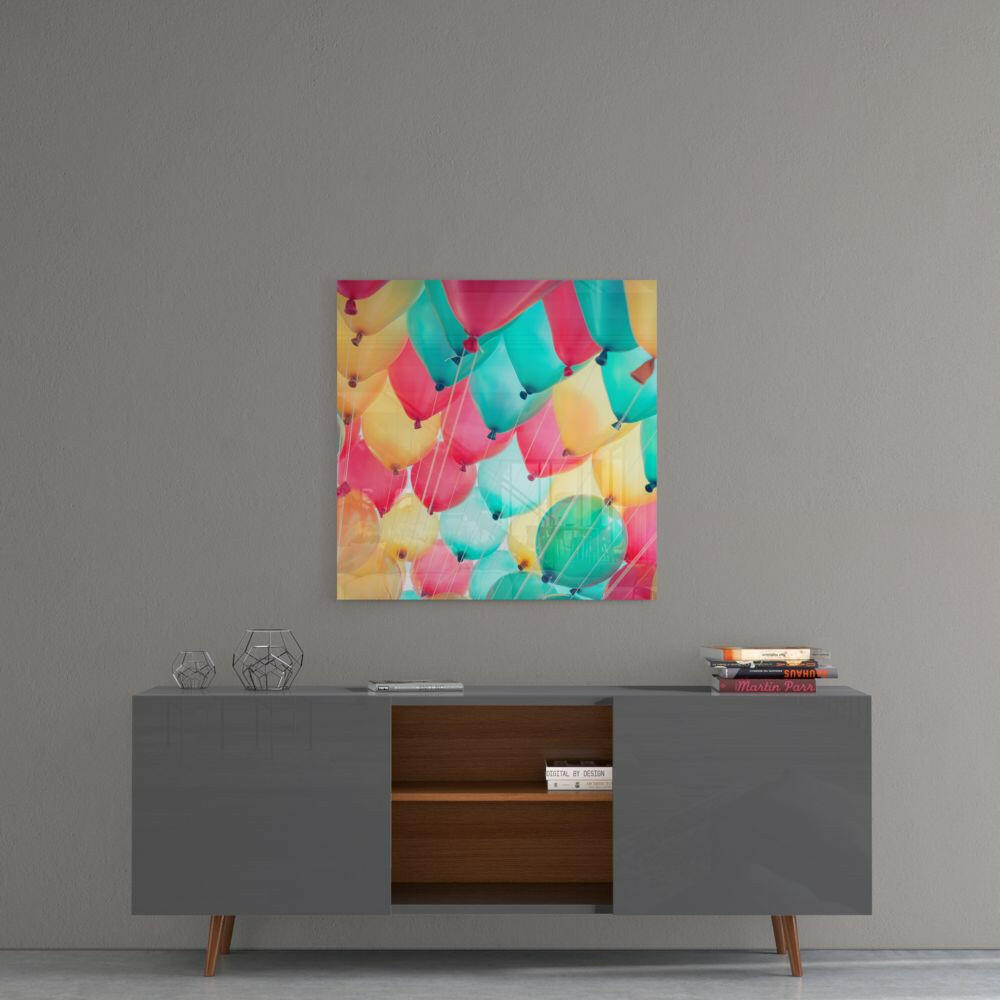 Balloons Glass Wall Art.