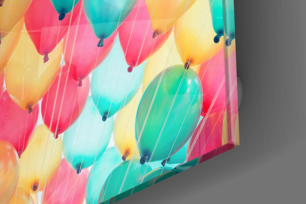 Balloons Glass Wall Art.