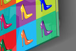 Colored Shoes Glass Wall Art.