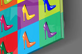 Colored Shoes Glass Wall Art.