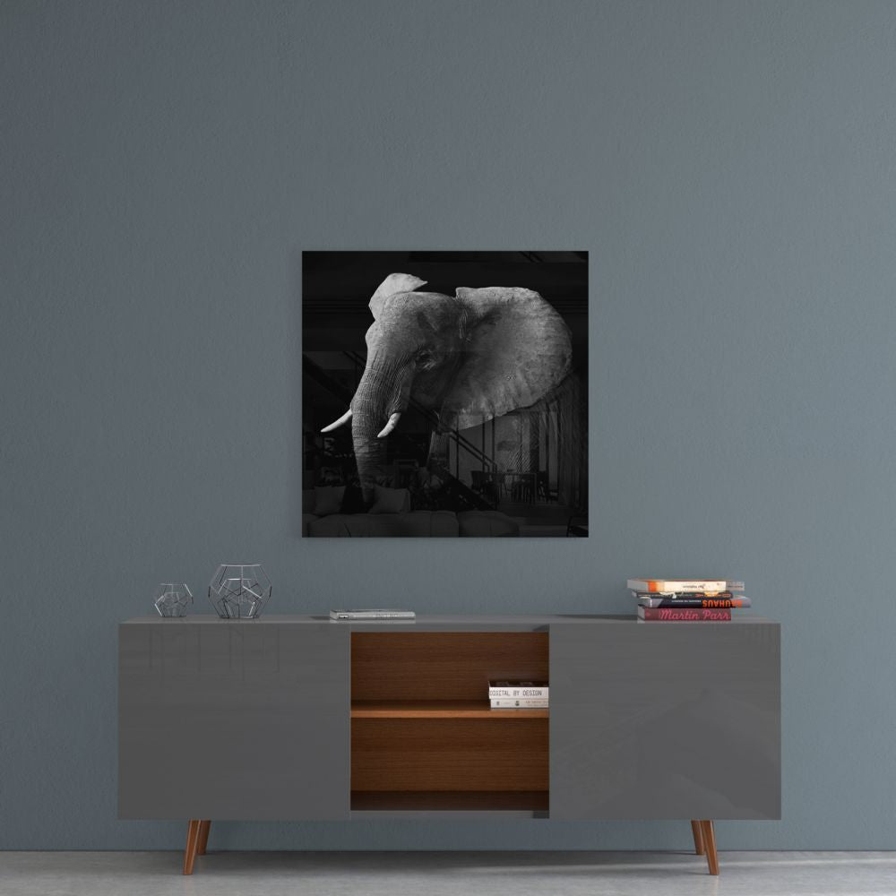 Elephant Glass Wall Art.