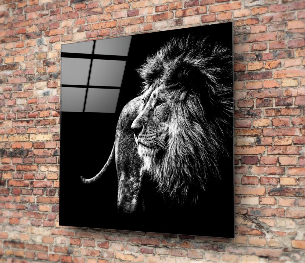 Lion Glass Wall Art.