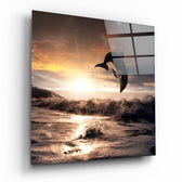 Dolphin Glass Wall Art.