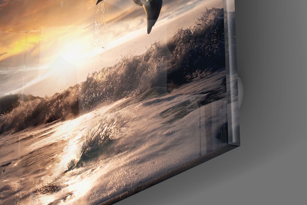 Dolphin Glass Wall Art.