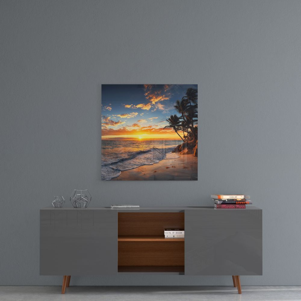 Palm Trees Glass Wall Art.