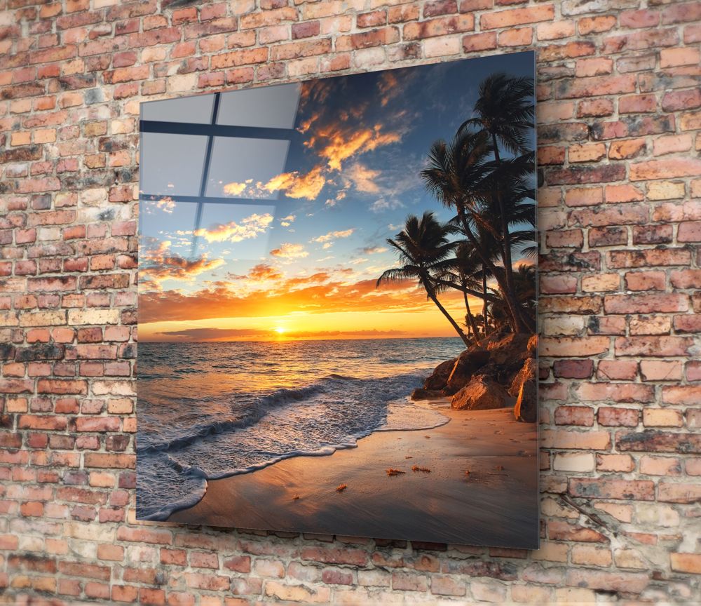 Palm Trees Glass Wall Art.