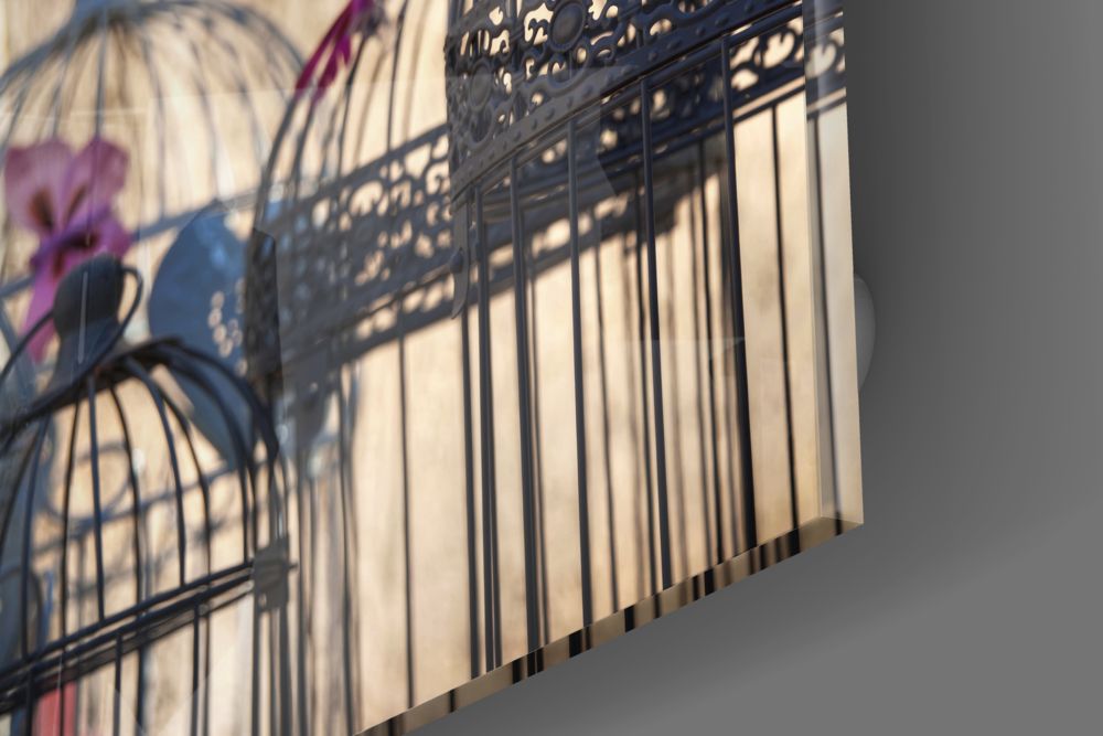 Bird Cage Glass Wall Art.