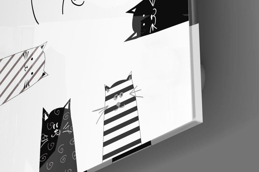 Meow (Cat) Glass Wall Art.