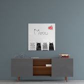 Meow (Cat) Glass Wall Art.