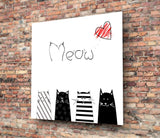 Meow (Cat) Glass Wall Art.