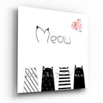 Meow (Cat) Glass Wall Art.