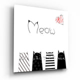 Meow (Cat) Glass Wall Art.
