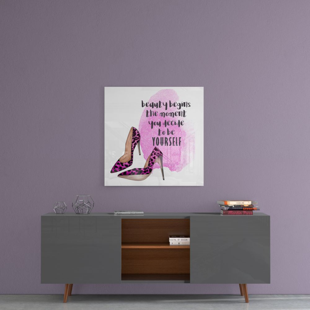 Be Yourself Glass Wall Art.