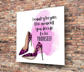 Be Yourself Glass Wall Art.
