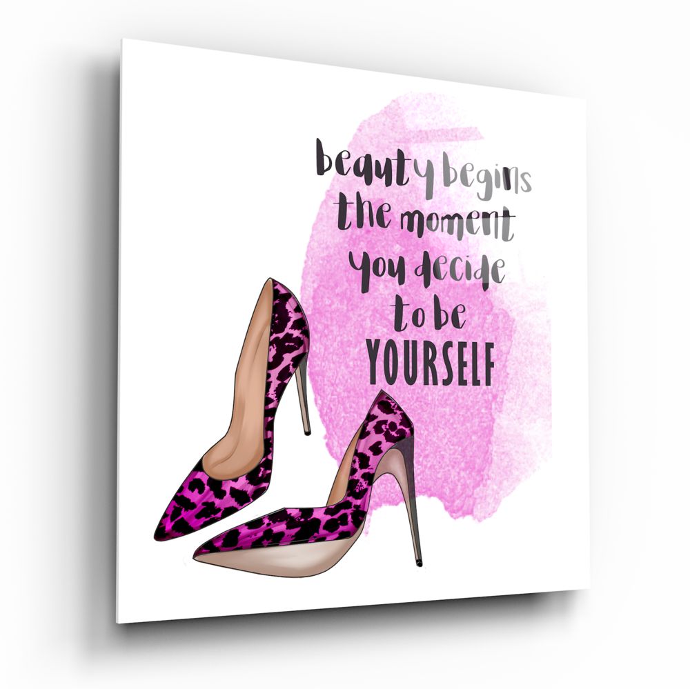Be Yourself Glass Wall Art.