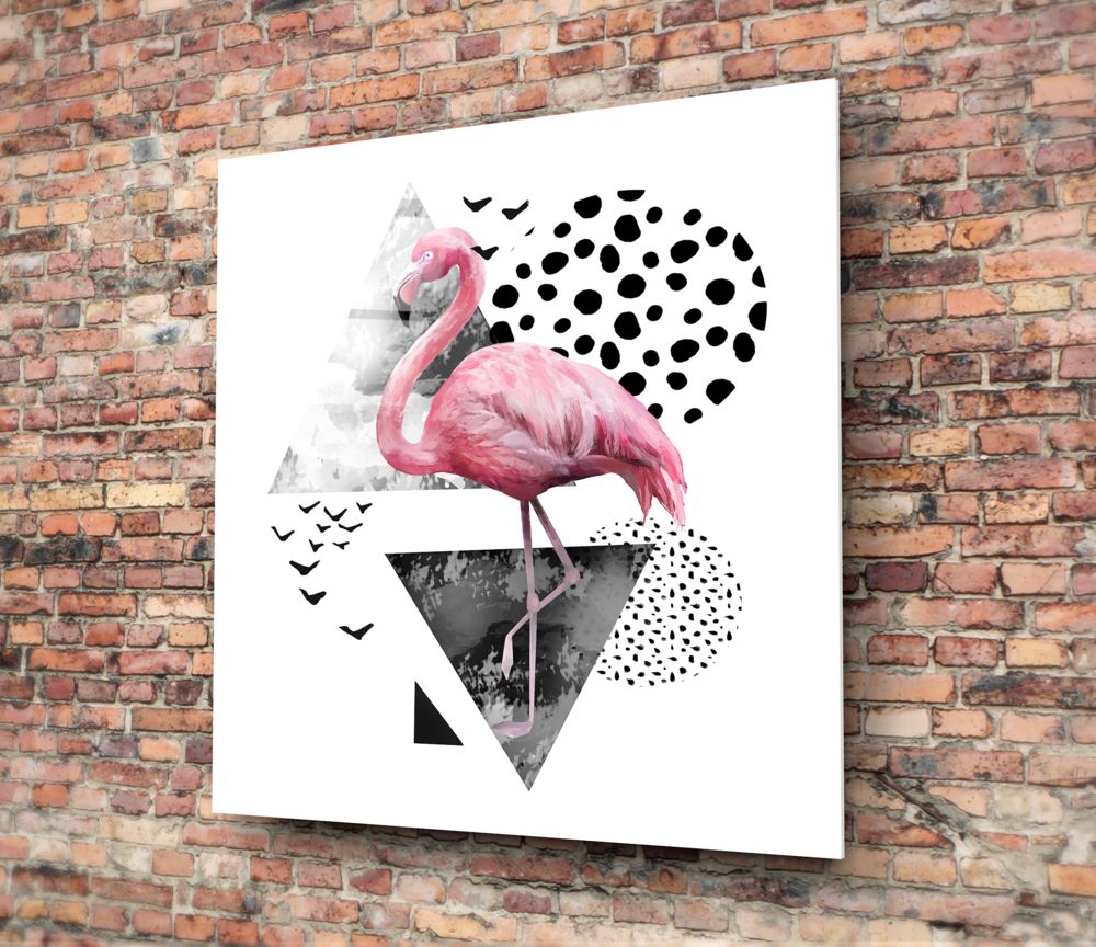 Flamingo Glass Wall Art.