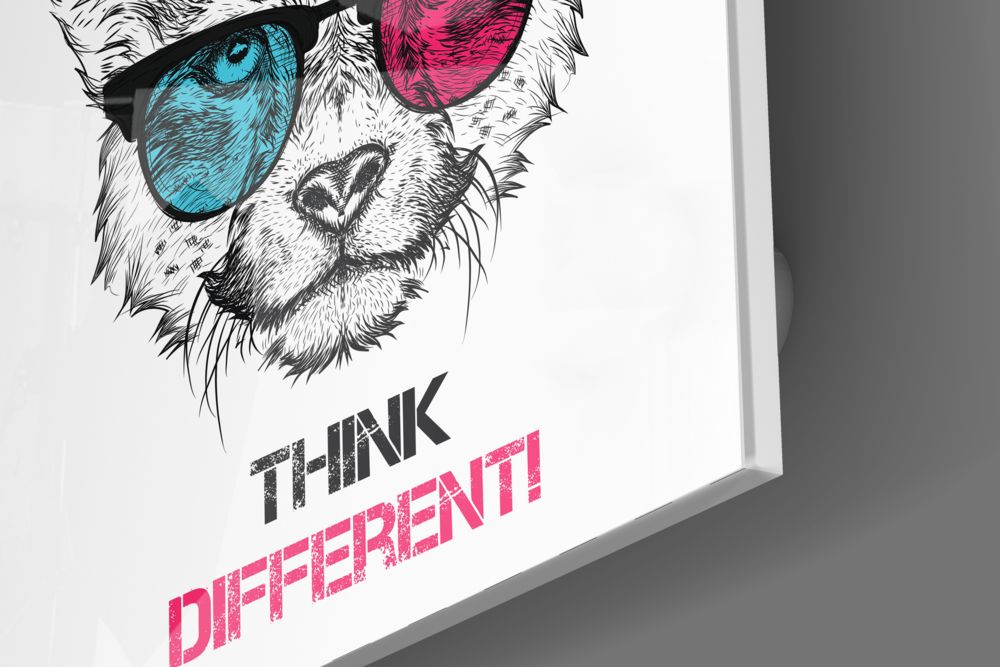 Think Differently Glass Wall Art.
