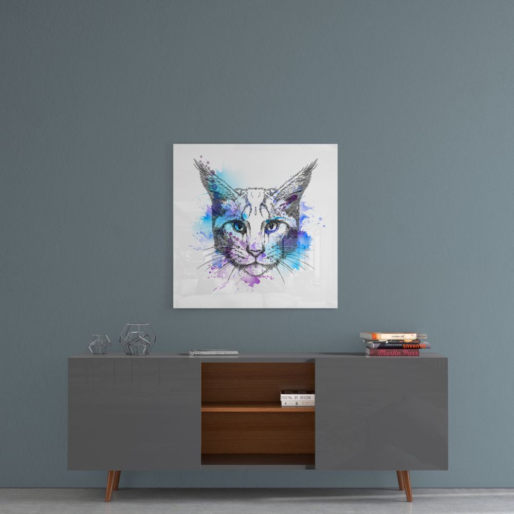 Cat Glass Wall Art.
