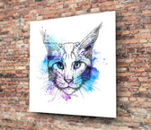 Cat Glass Wall Art.