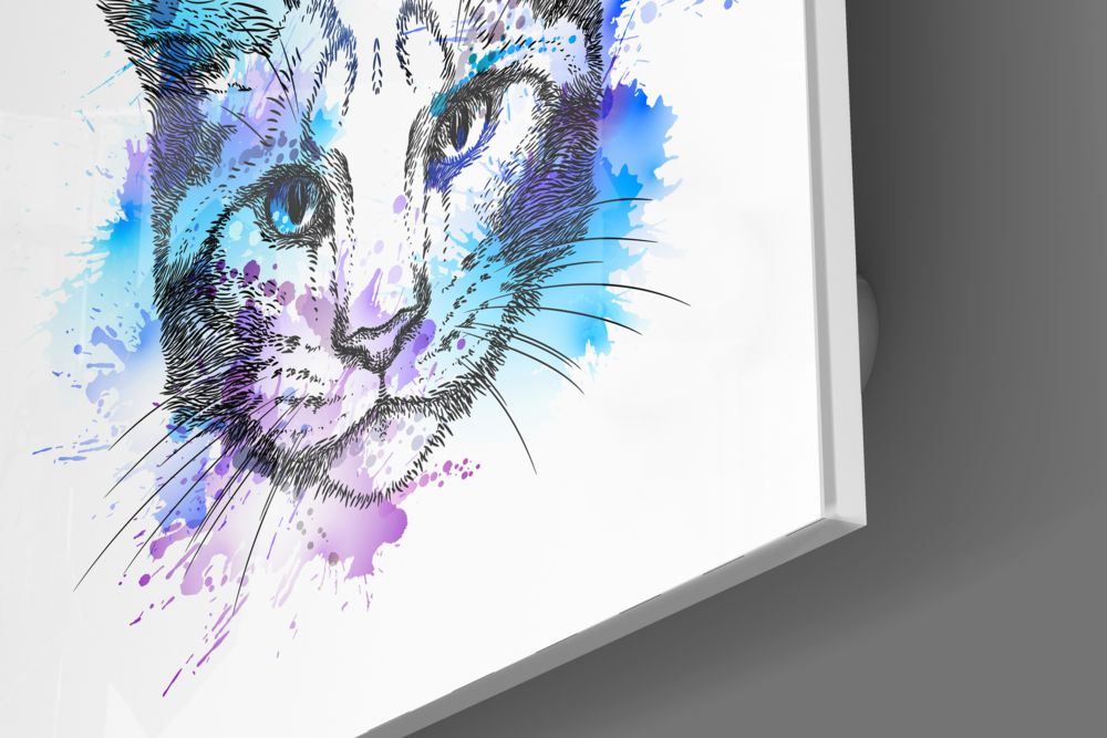 Cat Glass Wall Art.