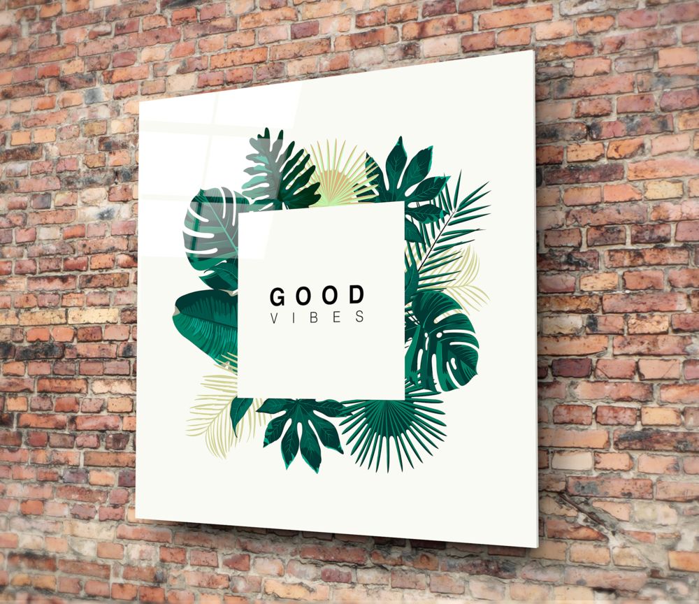 Good Feelings Glass Wall Art.