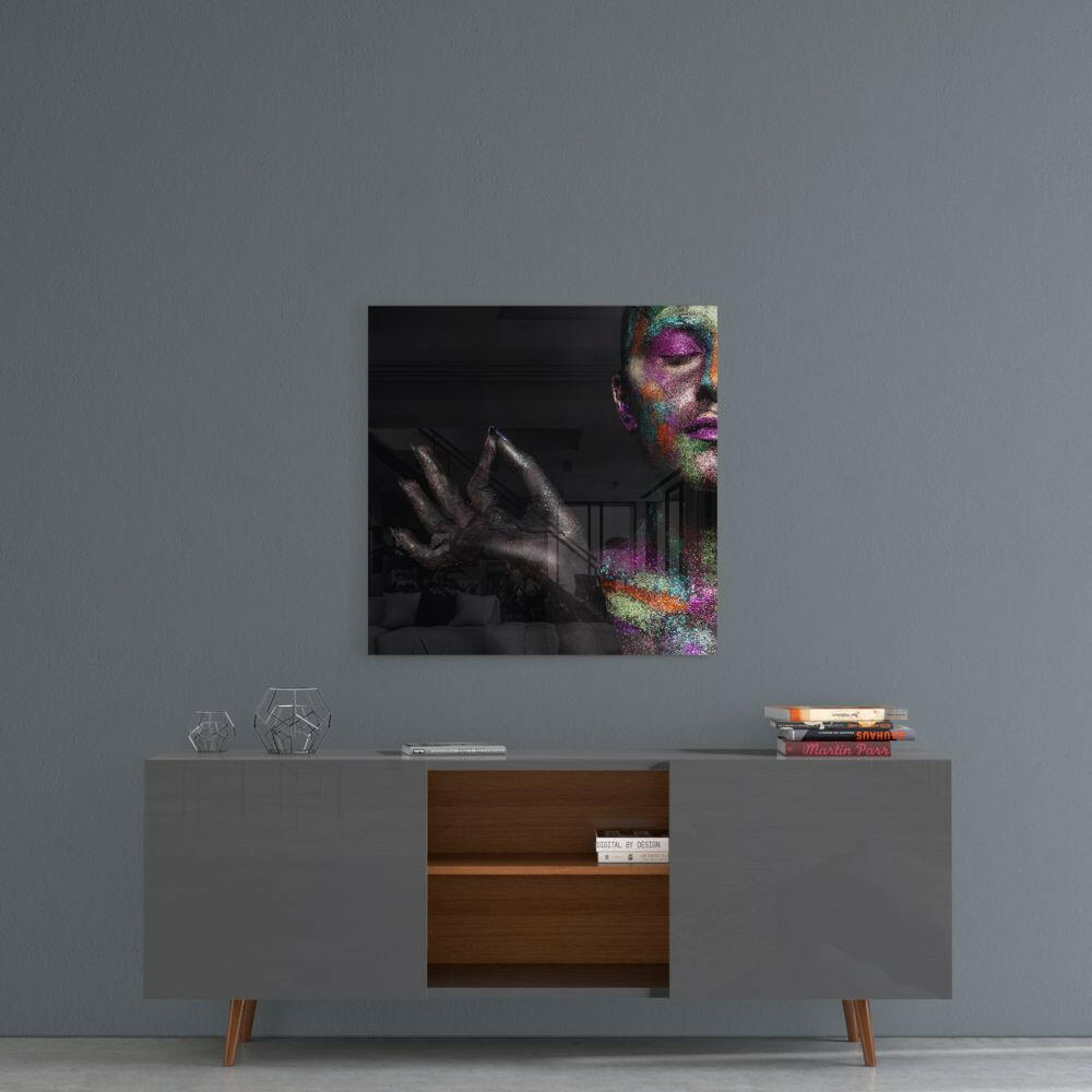 Woman Portrait Glass Wall Art.