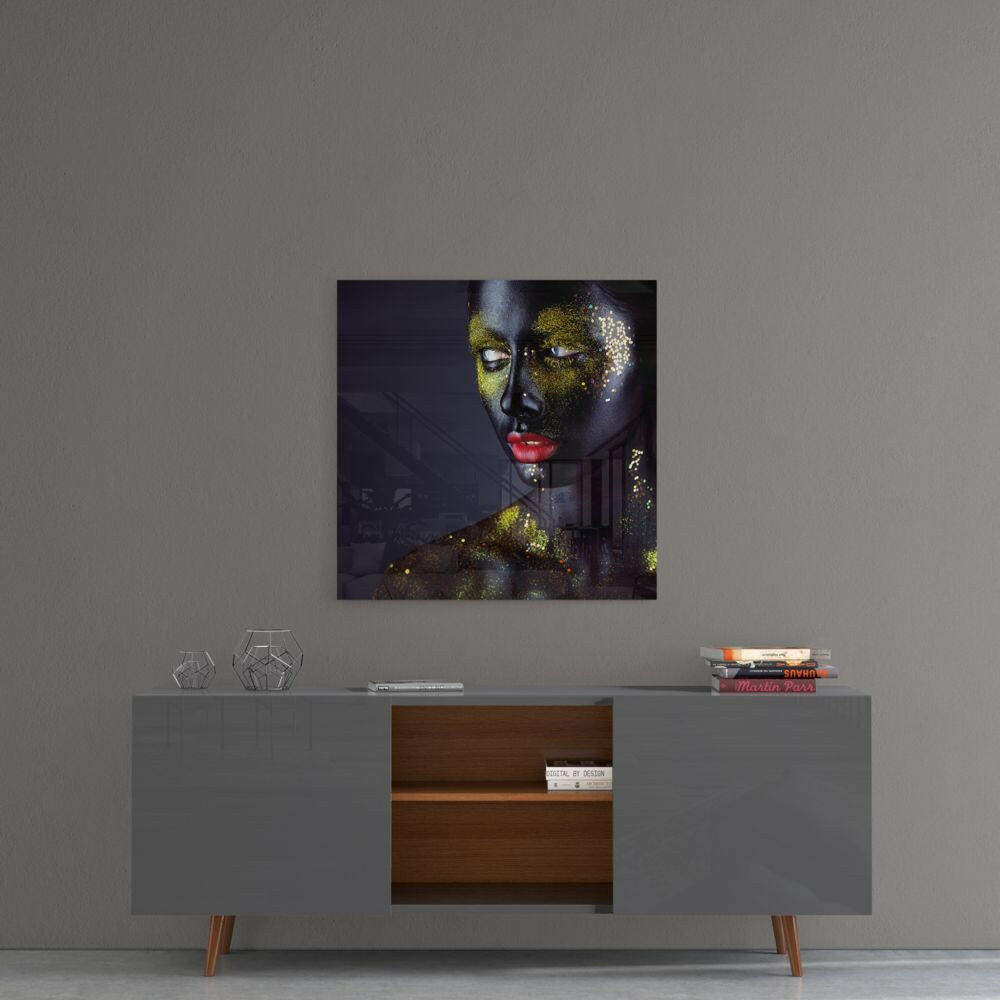 Woman Portrait 2 Glass Wall Art.