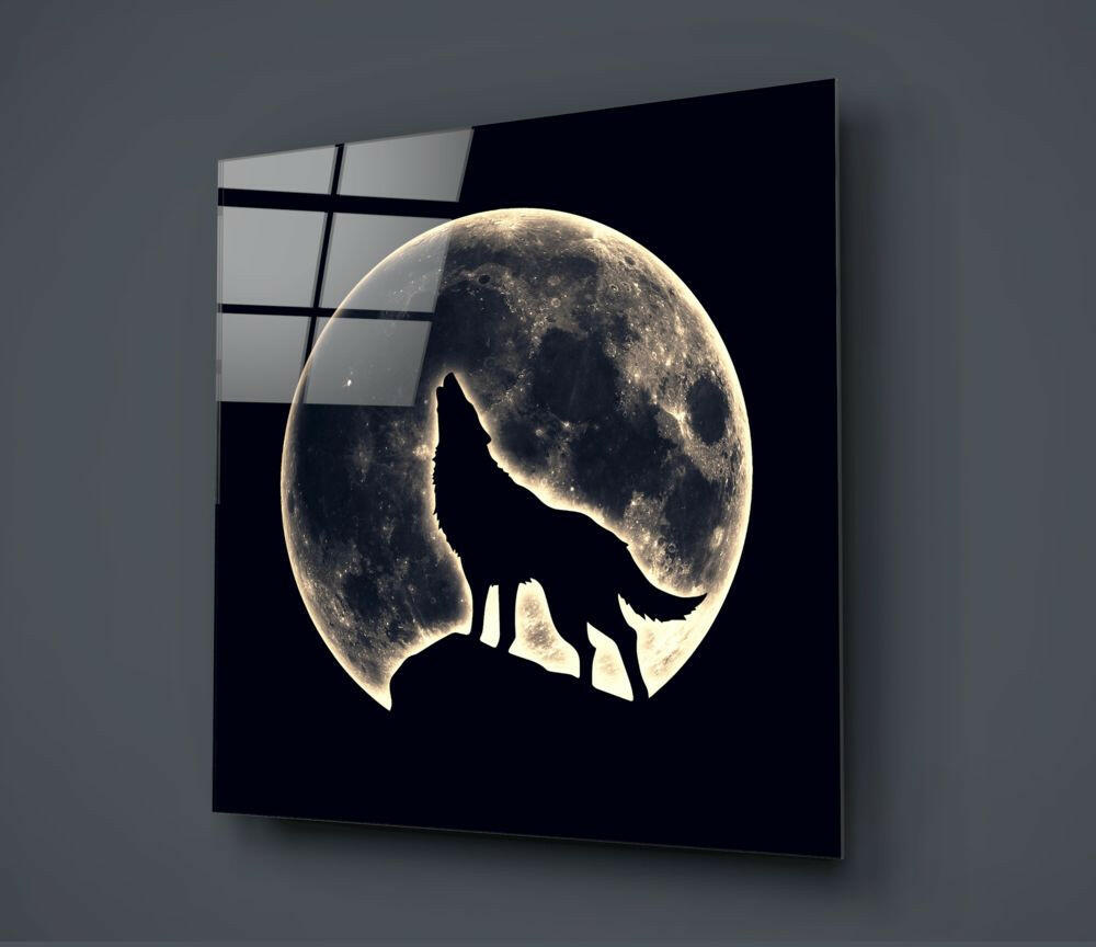 Full Moon Glass Wall Art.