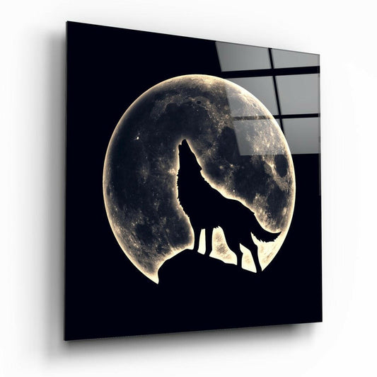 Full Moon Glass Wall Art.