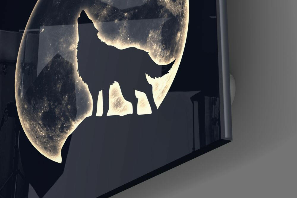 Full Moon Glass Wall Art.