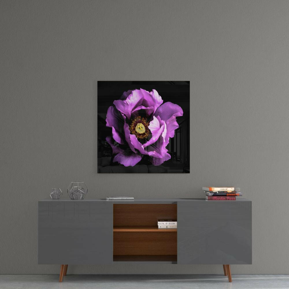 Floral Pink Glass Wall Art.