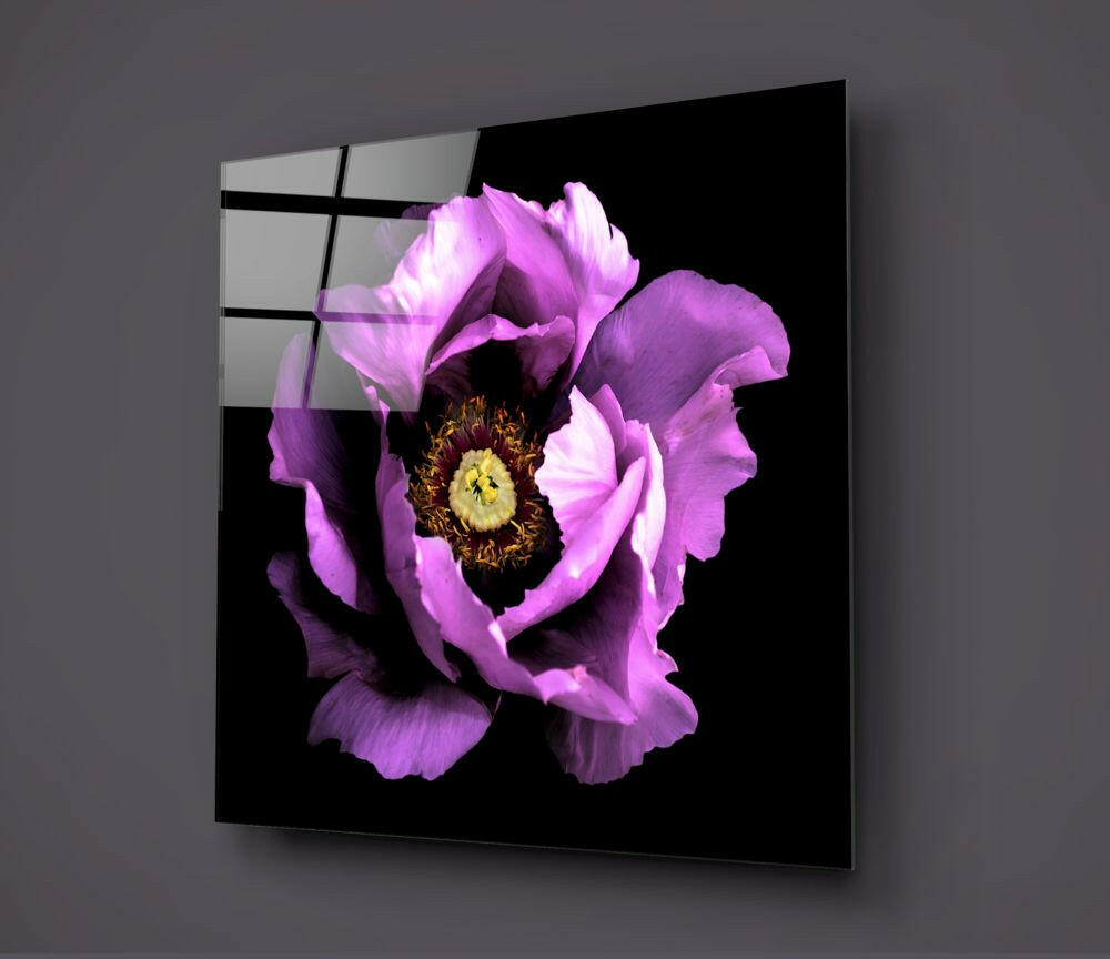 Floral Pink Glass Wall Art.