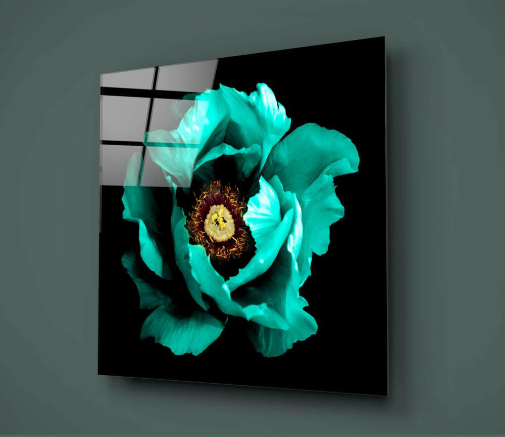 Floral Green Glass Wall Art.