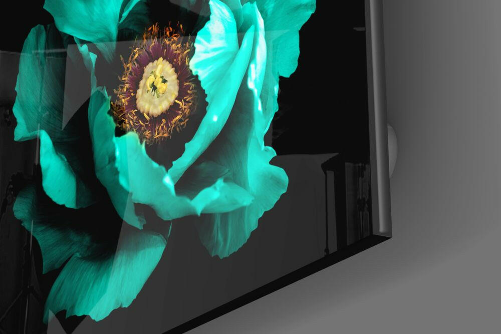 Floral Green Glass Wall Art.