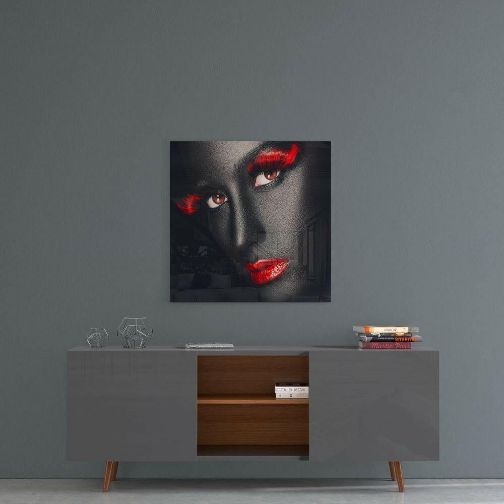 Woman Portrait Glass Wall Art.