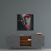 Woman Portrait Glass Wall Art.