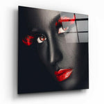 Woman Portrait Glass Wall Art.
