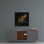 Colored Feather Glass Wall Art.