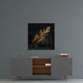 Colored Feather Glass Wall Art.