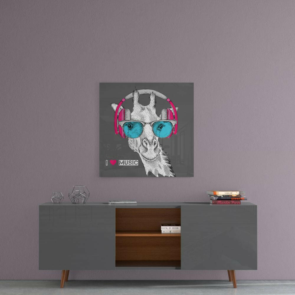 Giraffe Glass Wall Art.